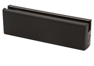 C.R. Laurence CRL Black Low Profile Door Rail Without Lock - 8&quot; Patch | DR2SBL12P