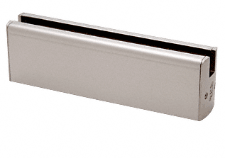 C.R. Laurence CRL Brushed Stainless Low Profile Door Rail Without Lock - 8&quot; Patch | DR2SBS12P
