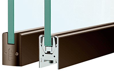 C.R. Laurence CRL Dark Bronze Anodized Custom Length Low Profile Door Rail | DR2SDU12C