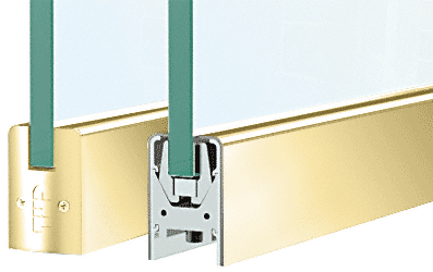C.R. Laurence CRL Polished Brass Custom Length Low Profile Door Rail | DR2SPB12C