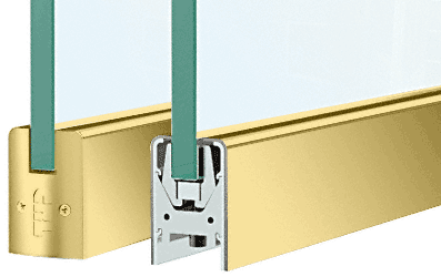C.R. Laurence CRL Satin Brass Low Profile Door Rail Without Lock - Custom Length | DR2SSB12C