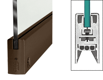 C.R. Laurence CRL Oil Rubbed Bronze 4&quot; Square Style Door Rail with Lock for 1/2&quot; Glass - Custom Length | DR4S0RB12CL