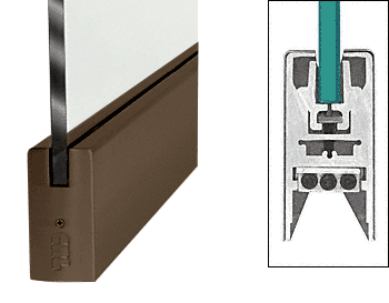 C.R. Laurence CRL Oil Rubbed Bronze 4&quot; Square Style Door Rail without Lock for 3/4&quot; Glass - Custom Length | DR4S0RB34C