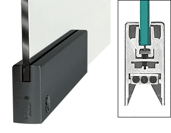 C.R. Laurence CRL Black 9-1/2&quot; Door Rail Squared Style with Lock | DR4SBL12PL