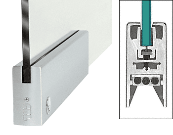 C.R. Laurence CRL Brushed Stainless 9-1/2&quot; Door Rail Squared Style with Lock | DR4SBS12PL