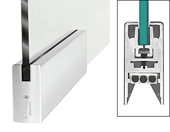 C.R. Laurence CRL Polished Stainless 9-1/2&quot; Patch Door Rail Squared Style for 1/2&quot; Glass Without Lock | DR4SPS12P