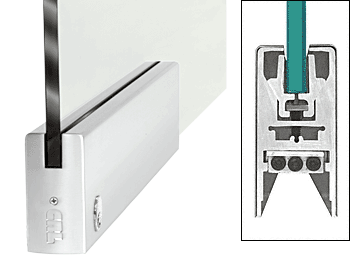 C.R. Laurence CRL Polished Stainless 9-1/2&quot; Door Rail Squared Style with Lock | DR4SPS12PL