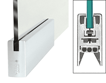 C.R. Laurence CRL Satin Anodized 9-1/2&quot; Patch Door Rail Squared Style for 1/2&quot; Glass Without Lock | DR4SSA12P