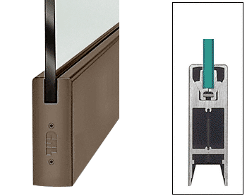 C.R. Laurence CRL Oil Rubbed Bronze 6&quot; Custom Length Square Style Door Rail without Lock for 1/2&quot; Glass | DR6S0RB12C