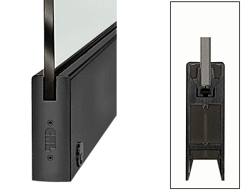 C.R. Laurence CRL Black 35-3/4&quot; Single Door Rail 6&quot; Square Style with Lock | DR6SBL12SL