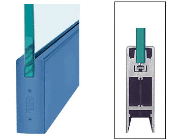 C.R. Laurence CRL Custom Painted 6&quot; Square Door Rail Without Lock for 3/4&quot; Glass - Custom Length | DR6SPT34C