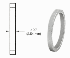 C.R. Laurence CRL Brushed Stainless .100&quot; Straight Cylinder Ring | DRA100BS