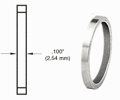 C.R. Laurence CRL Polished Stainless .100&quot; Straight Cylinder Ring | DRA100PS