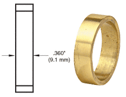 C.R. Laurence CRL Polished Brass .360&quot; Straight Cylinder Ring | DRA360PB