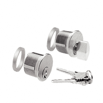 C.R. Laurence CRL Brushed Stainless DRA Series Keyed Cylinder and Thumbturn Combo | DRA5060BS