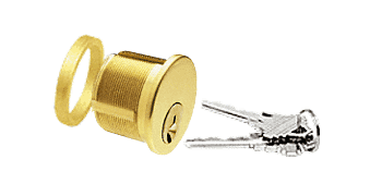 C.R. Laurence CRL Polished Brass Keyed Cylinder for Center Lock with Deadlatch | DRA50PB