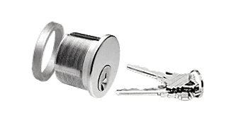 C.R. Laurence CRL Polished Stainless Keyed Cylinder for Center Lock with Deadlatch | DRA50PS