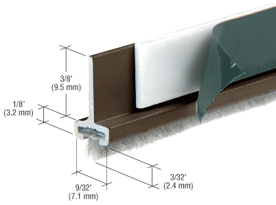 C.R. Laurence CRL Bronze Anodized Pile Weatherstrip for Single Door Rails - Set of 2 | DRWDUS
