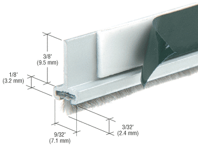 C.R. Laurence CRL Satin Anodized Pile Weatherstrip for Single Door Rails - Set of 2 | DRWSAS