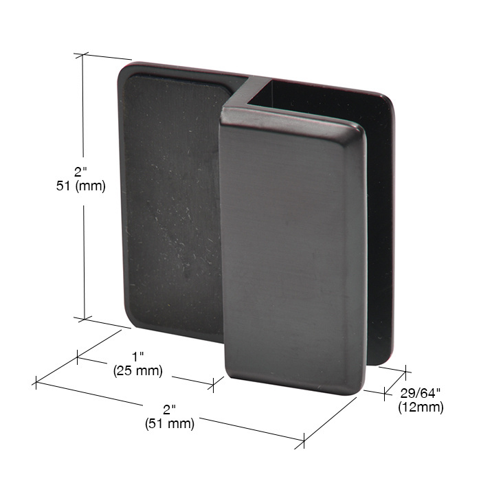 CRL Oil Rubbed Bronze Beveled Style Frameless Shower Door Stop | DSBEV10RB