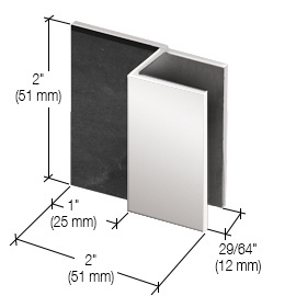 CRL Polished Chrome Square Style Frameless Shower Door Stop | DSSQ1CH