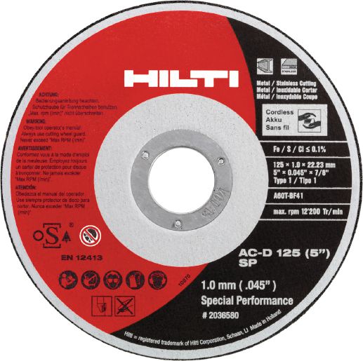 Hilti SP-Cordless Abrasive blade AC-D  - 6&quot; Diameter  - Thickness 0.045 - Arbor - 7/8&quot; - 5/8&quot; -  436659 | DSTCWSP645