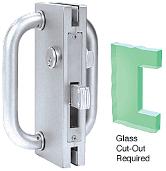C.R. Laurence CRL 4&quot;x10&quot; Non-Handed Brushed Stainless Finish Center Lock with Deadthrow Latch | DT410BS