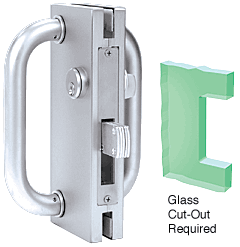 C.R. Laurence CRL 4&quot;x10&quot; Non-Handed Polished Stainless Finish Center Lock with Deadthrow Latch | DT410PS