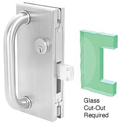 C.R. Laurence CRL 4&quot;x10&quot; Non-Handed Satin Chrome Custom Center Lock with Deadthrow Latch | DT410SCC
