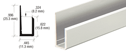 C.R. Laurence CRL Canadian Style Satin Anodized 1/4&quot; Deep Nose &quot;J&quot; Channel - 12 ft | DV606A