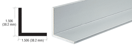 C.R. Laurence CRL Satin Anodized 1-1/2&quot; Aluminum Angle Extrusion - 12 ft long | DV710A