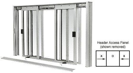 C.R. Laurence CRL DW Series Manual Deluxe Sliding Service Window XOX Satin Anodized with Screen | DW5200A
