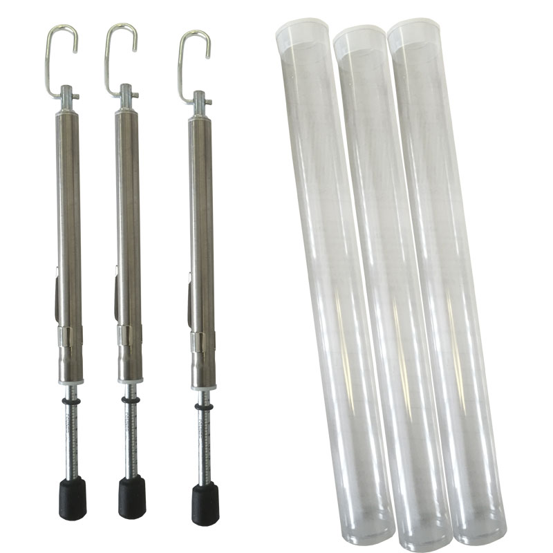 Door Pressure Gauge Push-Pull, 0-35 Lbs with Plastic Protective Tube - 3 Pack | DPG35PPT3