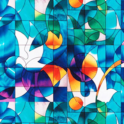 Dove Stained Glass Decorative Window Film | Bird Stained Glass Window Film | SGWFD65