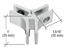 CRL Chrome Anodized Aluminum Three-Way 120 Degree Glass Connector | E120A