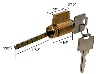 C.R. Laurence Cylinder Lock with Weiser Kwikset and Weslock  Compatible Keyway, 1-1/4&quot; Long Cylinder | E2000