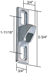 C.R. Laurence CRL 3/4&quot; Wide Chrome Lock Keeper; 1-11/16&quot; Screw Hole | E2040