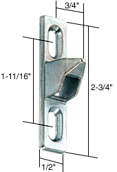 Strybuc Industries 1/2&quot; Wide Chrome Lock Keeper; 1-11/16&quot; Screw Hole | E2082
