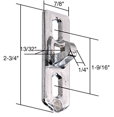 C.R. Laurence CRL 7/8&quot; Wide Chrome Lock Keeper; 1-9/16&quot; Screw Hole for Daryl Industries | E2089