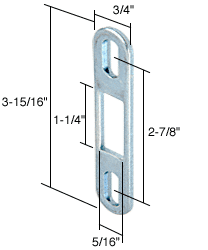 Strybuc Industries CRL 3/4&quot; Wide Lock Keeper; 2-7/8&quot; Screw Hole for Adams Rite | E2097