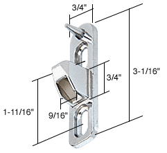 C.R. Laurence CRL 3/4&quot; Wide Chrome Lock Keeper; 1-11/16&quot; Screw Hole | E2098