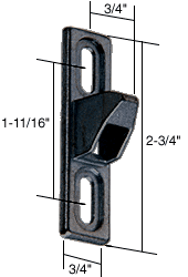 C.R. Laurence CRL 3/4&quot; Wide Black Lock Keeper; 1-11/16&quot; Screw Hole | E2099