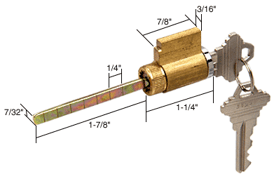 C.R. Laurence Cylinder Lock for Schlage, 1-1/4&quot;  Long Cylinder | E2103