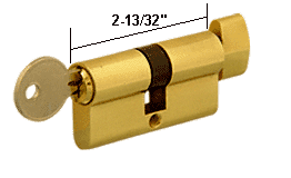 C.R. Laurence CRL Polished Brass Keyed Alike Cylinder Lock with Thumbturn | EC3BRKA