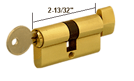 C.R. Laurence CRL Polished Brass Keyed Cylinder Lock with Thumbturn | EC3BR