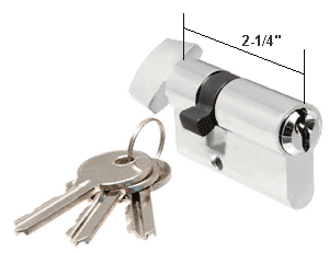 C.R. Laurence CRL Matte Chrome Keyed Cylinder Lock with Thumbturn | EC4A