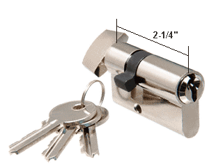 C.R. Laurence CRL Polished Stainless Keyed Cylinder Lock with Thumbturn | EC4PS