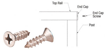 C.R. Laurence CRL End Cap Screws - Package of 50 | ECS1