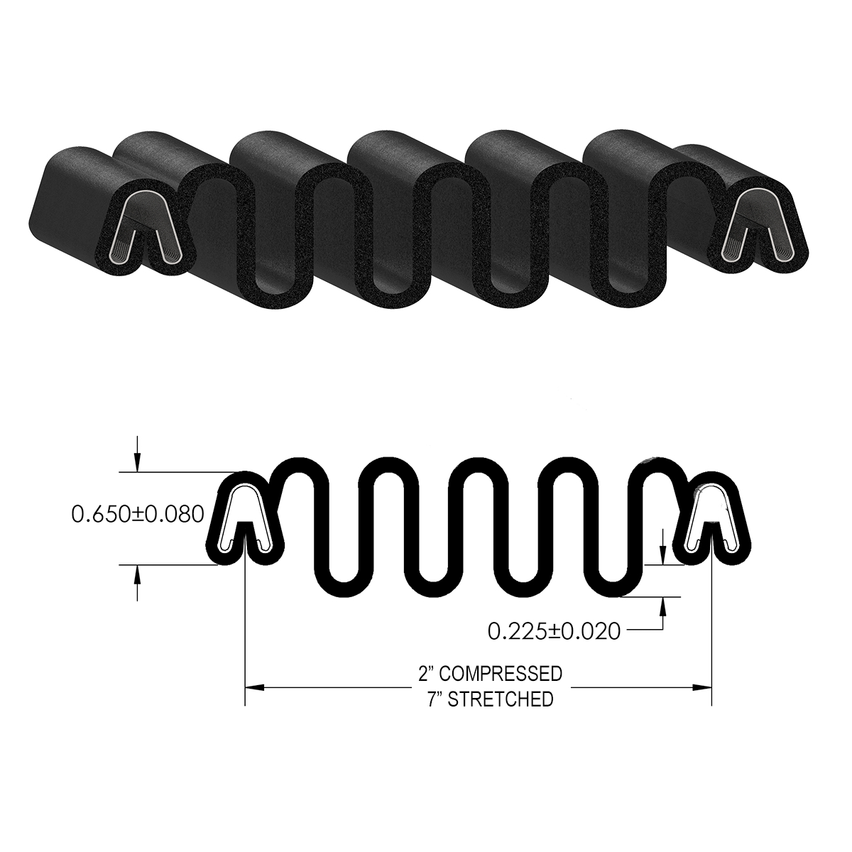Slider to Slider Accordion Boot Seal | ED5386 | Camper Boot Seal | AS683525