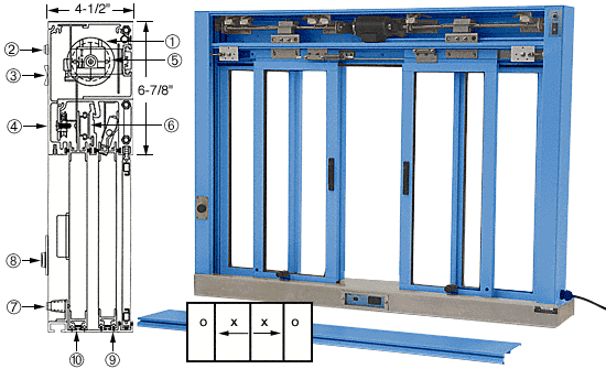 C.R. Laurence CRL Custom Size Painted Finish All Electric Fully Automatic Deluxe Sliding Service Window - Stainless Steel Sill | EDW3403P